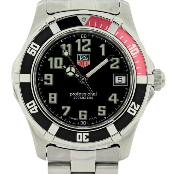 Vintage Midsize 34mm Tag Heuer Professional 2000 Series Coke Bezel Watch WM1212! - Picture 3 of 10